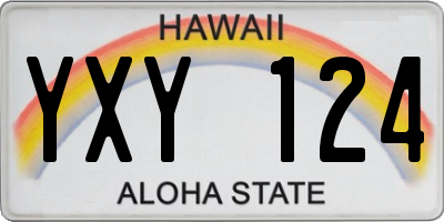 HI license plate YXY124