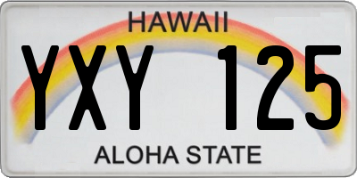 HI license plate YXY125