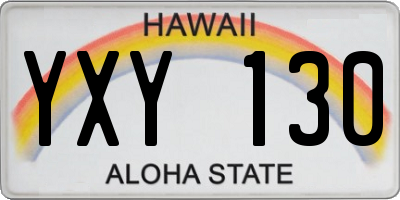 HI license plate YXY130