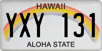 HI license plate YXY131