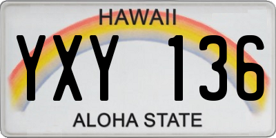 HI license plate YXY136
