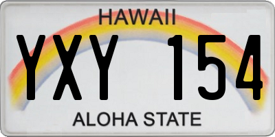 HI license plate YXY154