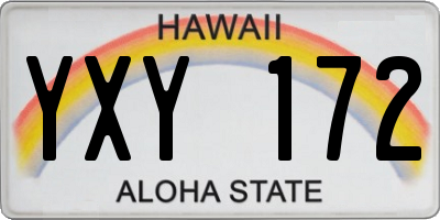 HI license plate YXY172