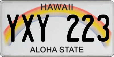 HI license plate YXY223