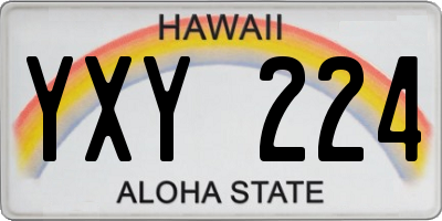 HI license plate YXY224
