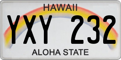 HI license plate YXY232
