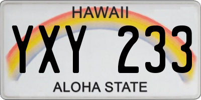 HI license plate YXY233