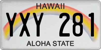 HI license plate YXY281