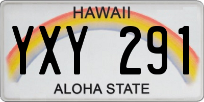 HI license plate YXY291