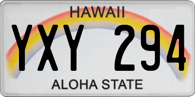 HI license plate YXY294