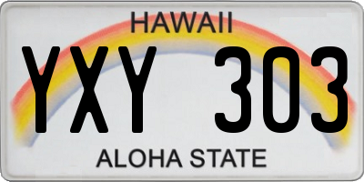 HI license plate YXY303