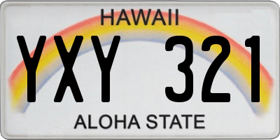 HI license plate YXY321