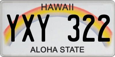 HI license plate YXY322