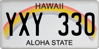 HI license plate YXY330