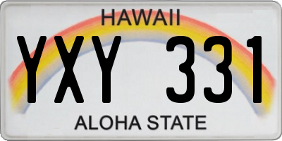HI license plate YXY331