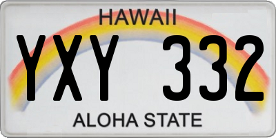 HI license plate YXY332