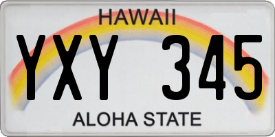 HI license plate YXY345