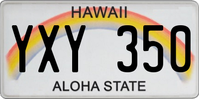 HI license plate YXY350