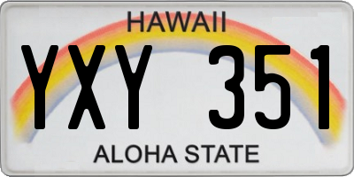 HI license plate YXY351
