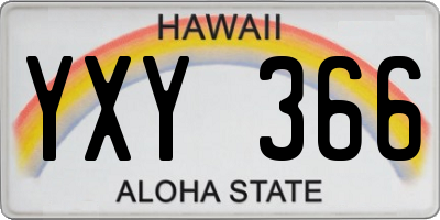 HI license plate YXY366