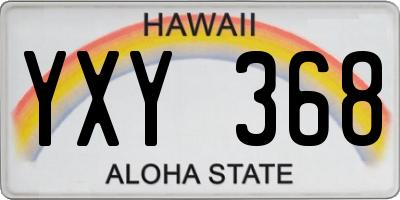 HI license plate YXY368