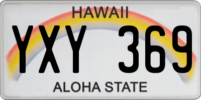 HI license plate YXY369