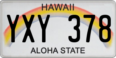 HI license plate YXY378