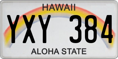 HI license plate YXY384