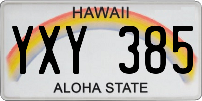 HI license plate YXY385