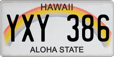 HI license plate YXY386