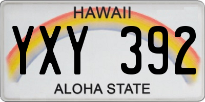 HI license plate YXY392