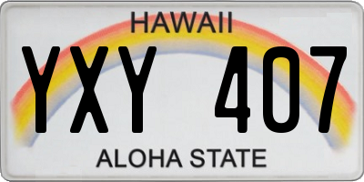 HI license plate YXY407