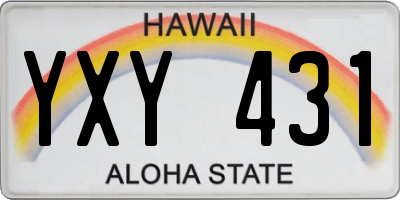 HI license plate YXY431