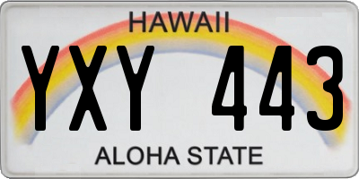HI license plate YXY443