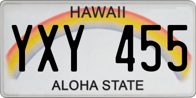 HI license plate YXY455