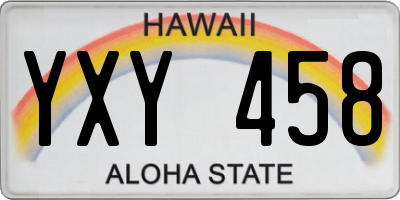 HI license plate YXY458