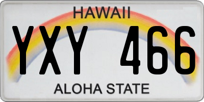 HI license plate YXY466