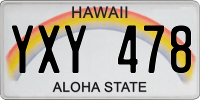 HI license plate YXY478