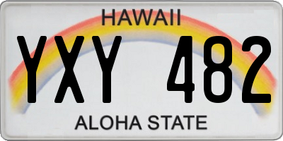 HI license plate YXY482