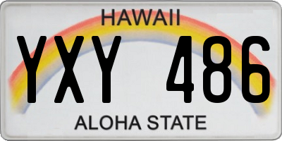 HI license plate YXY486