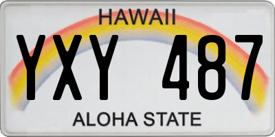 HI license plate YXY487