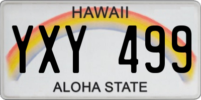 HI license plate YXY499