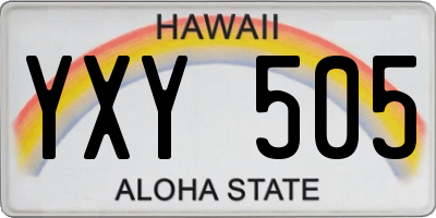 HI license plate YXY505