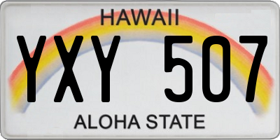 HI license plate YXY507