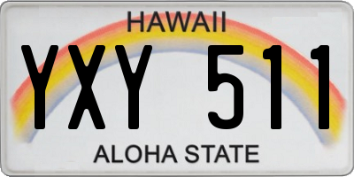 HI license plate YXY511