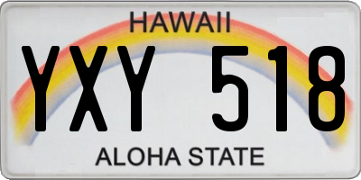 HI license plate YXY518