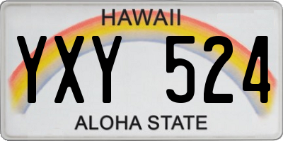 HI license plate YXY524