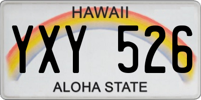 HI license plate YXY526