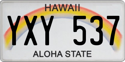 HI license plate YXY537