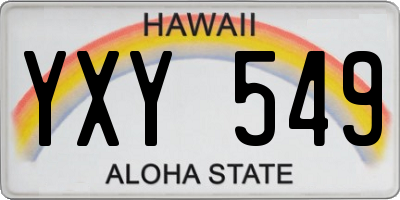 HI license plate YXY549